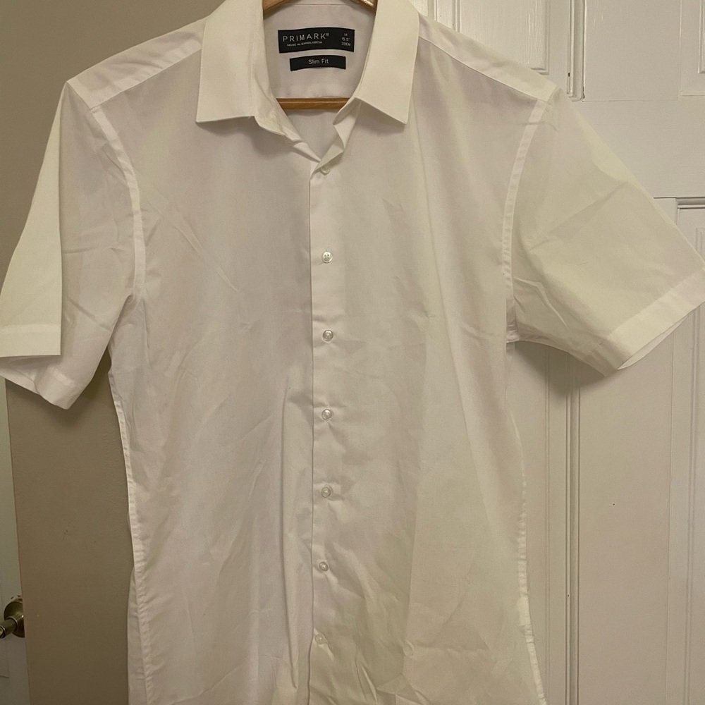 Primary Crisp White Casual Button Down Shirt